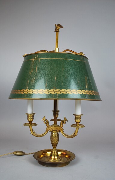Bouillotte lamp with dolphins