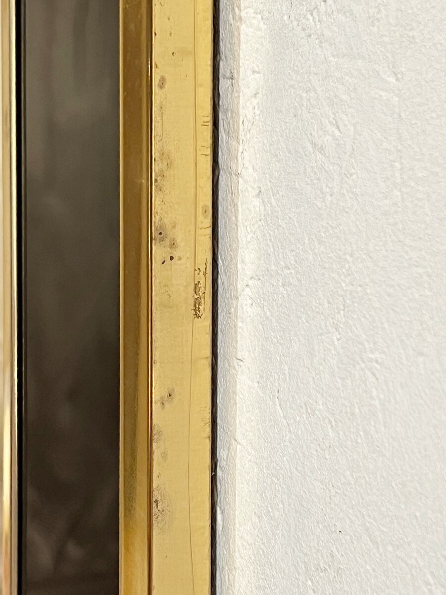 Brass And Acrylic Mirror, 1970s, E. Maville