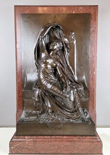 Bronze bas-relief and marble terrace, 19th century