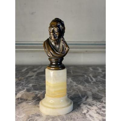 Bronze bust of Voltaire after Houdon