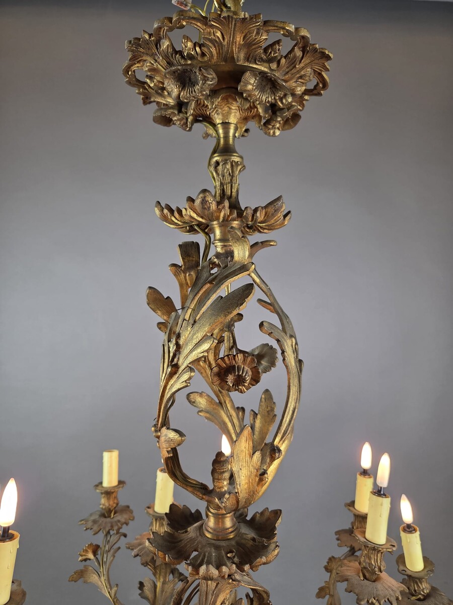 Bronze chandelier in the Louis XV style, 19th century