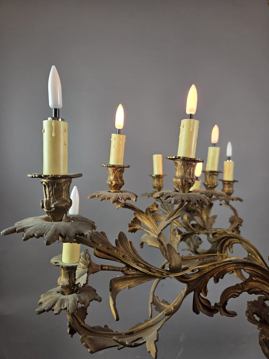 Bronze chandelier in the Louis XV style, 19th century