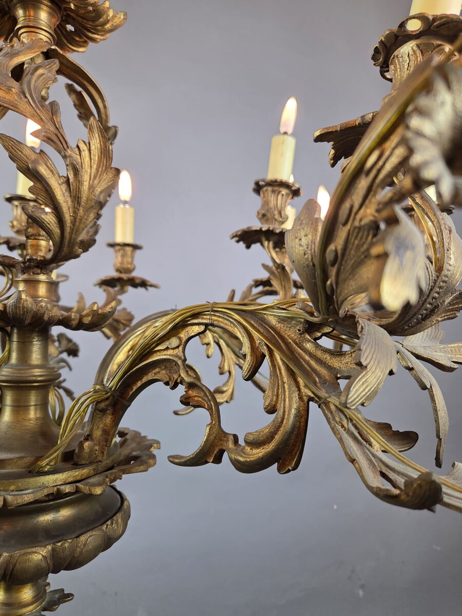 Bronze chandelier in the Louis XV style, 19th century