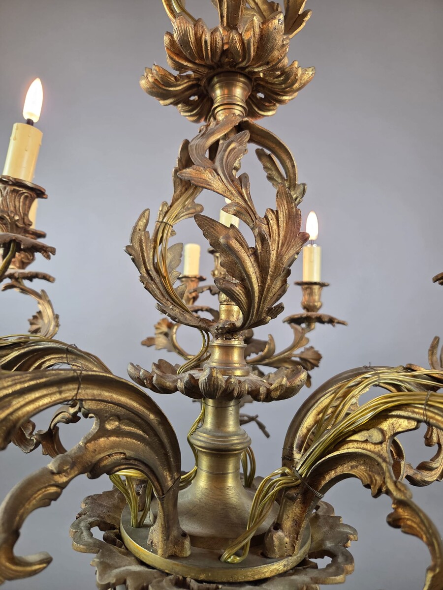Bronze chandelier in the Louis XV style, 19th century
