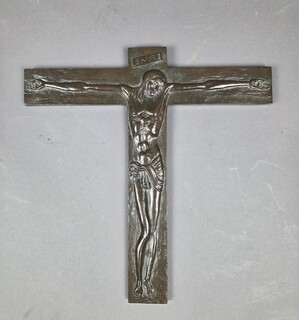 Bronze crucifix signed by Marek Szwarc for JOC