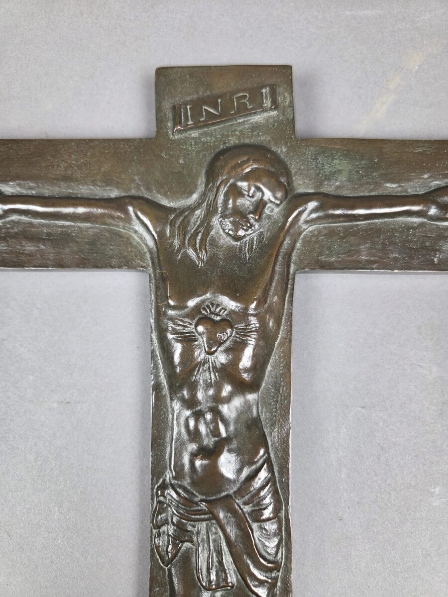 Bronze crucifix signed by Marek Szwarc for JOC