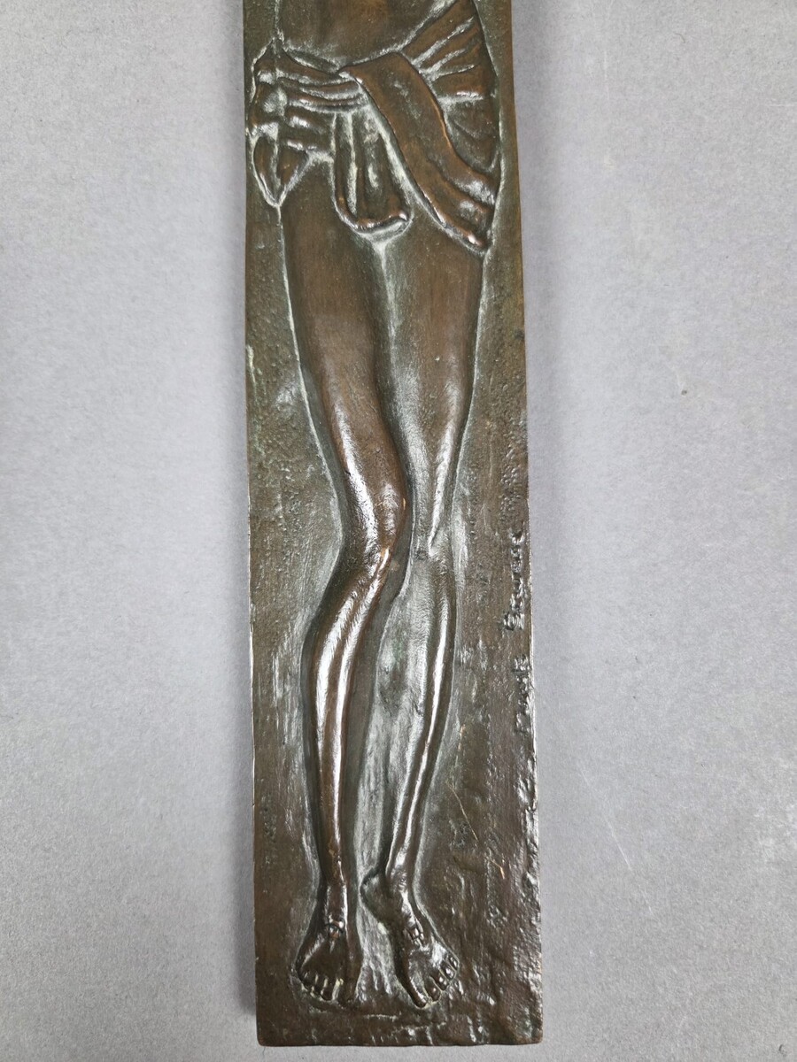 Bronze crucifix signed by Marek Szwarc for JOC