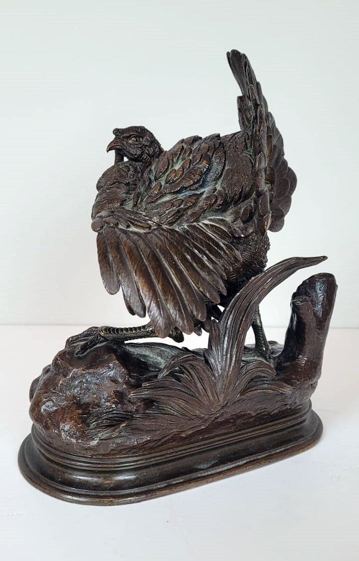 Bronze sculpture signed J Moigniez (1835 - 1894) - fine carving - brown patina