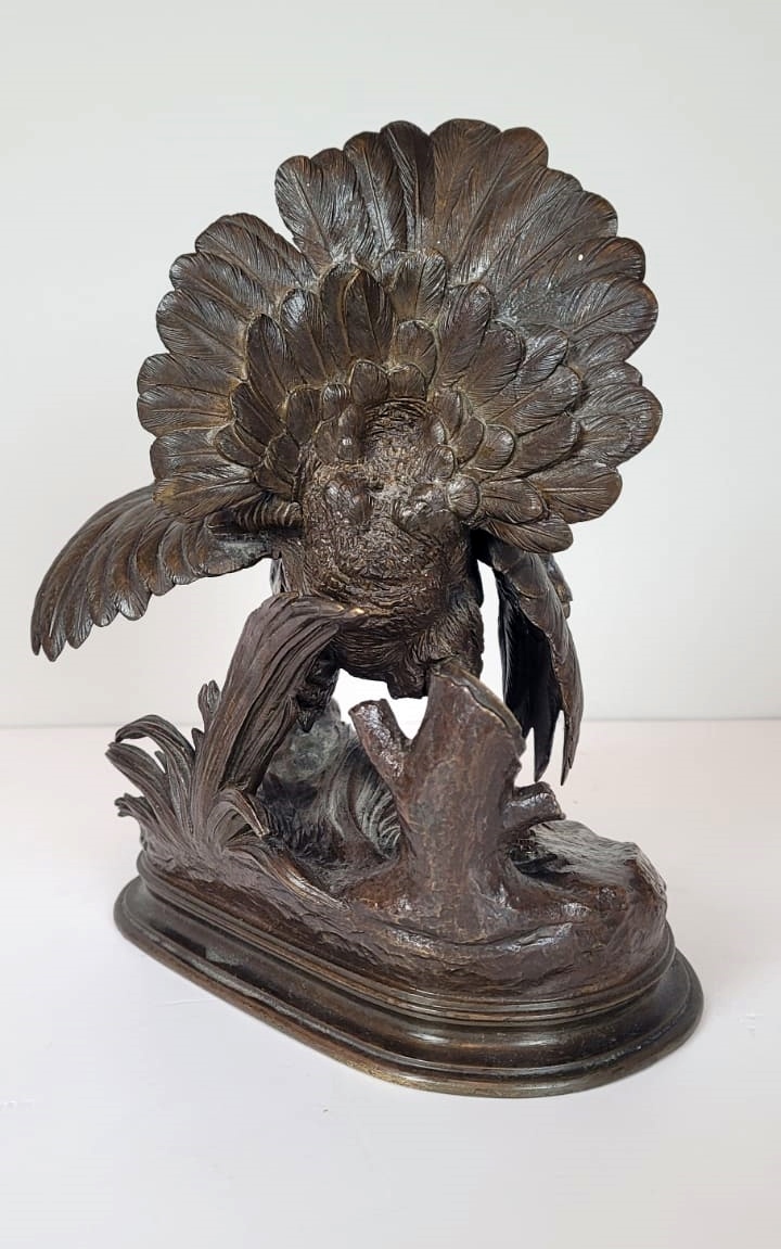 Bronze sculpture signed J Moigniez (1835 - 1894) - fine carving - brown patina
