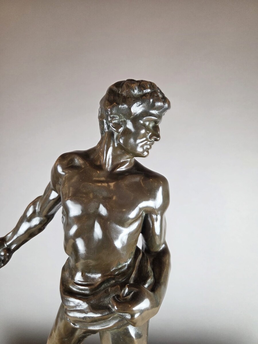 Bronze sculpture “The Sower,” signed by Jef Lambeaux