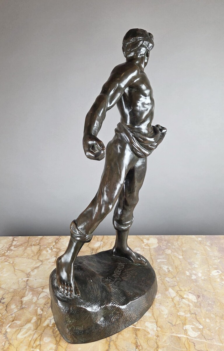 Bronze sculpture “The Sower,” signed by Jef Lambeaux