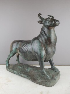Bronze with green patina 