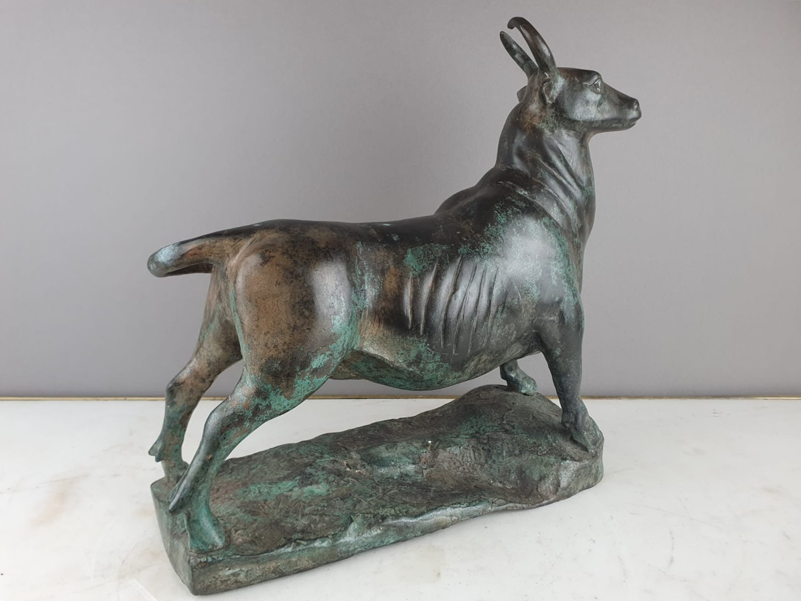 Bronze with green patina 