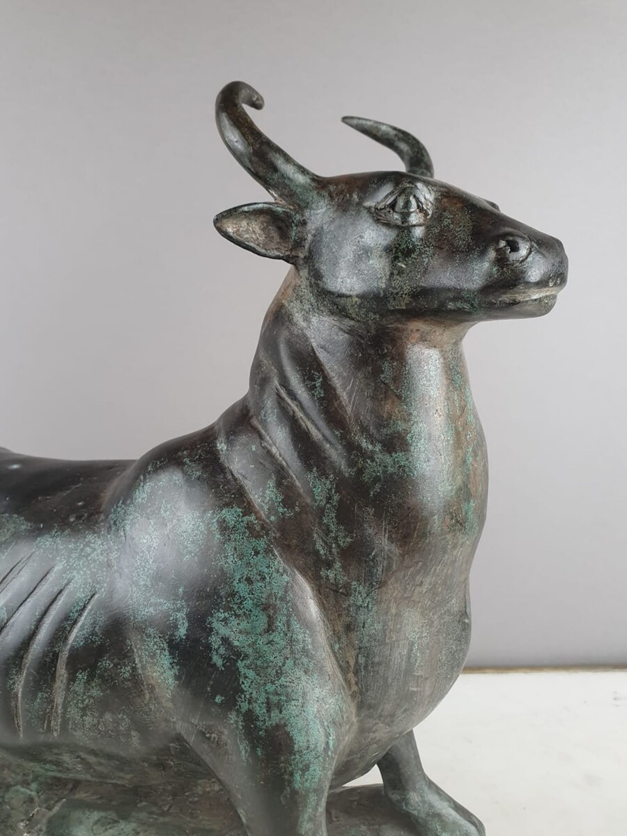 Bronze with green patina 