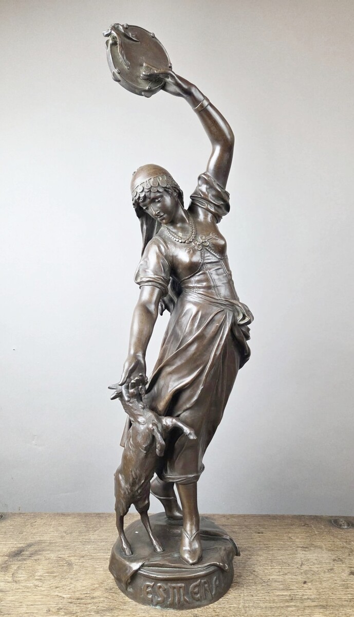 Brown patina bronze by Eugène Marioton, 