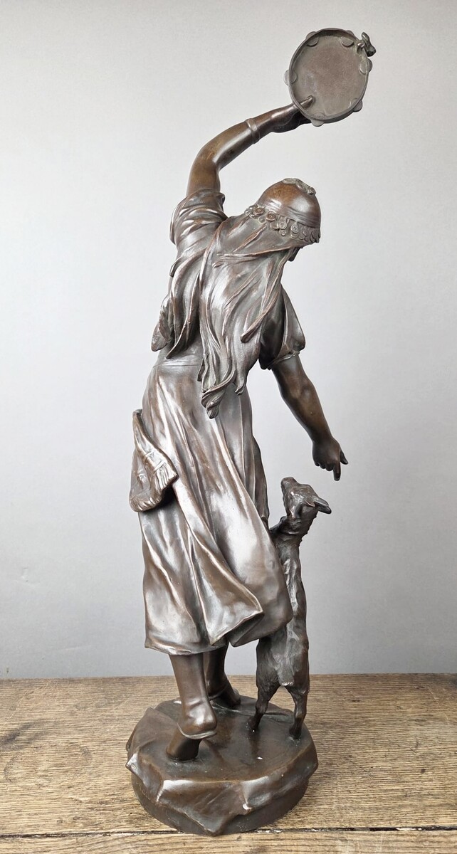 Brown patina bronze by Eugène Marioton, 