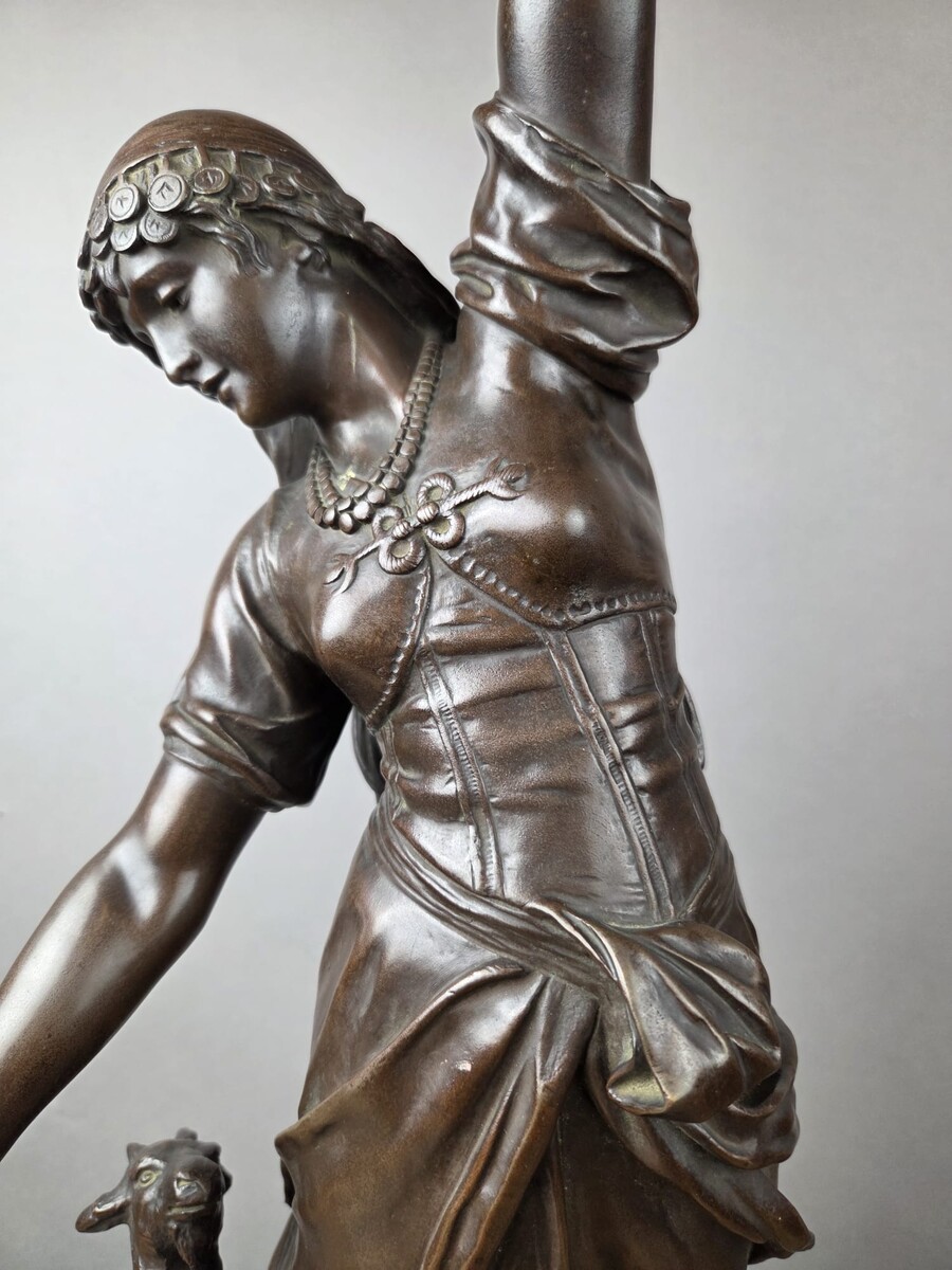 Brown patina bronze by Eugène Marioton, 