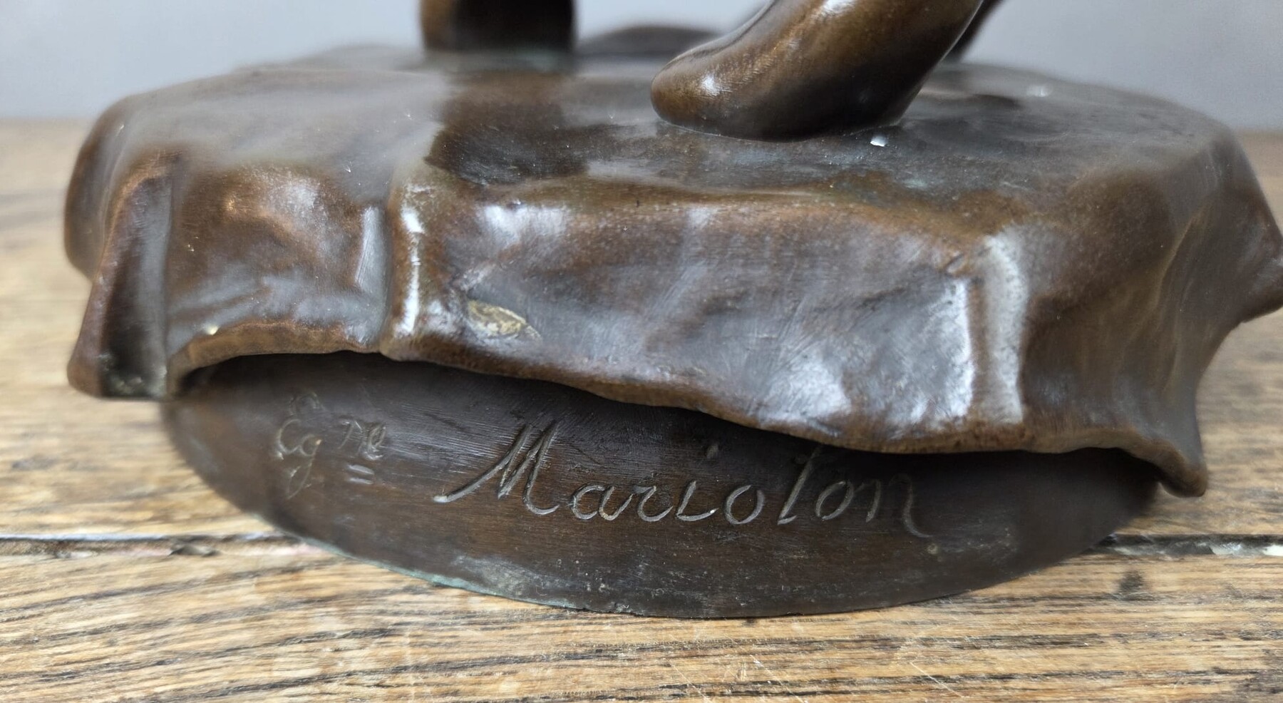 Brown patina bronze by Eugène Marioton, 