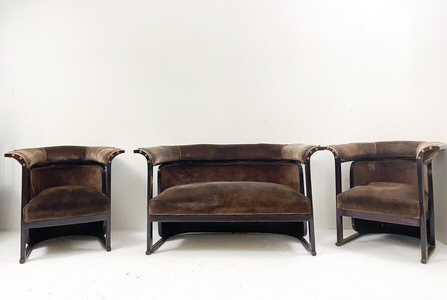 Buenos Aires set by Josef Hoffmann for J&J Kohn, Austria, early 20th century Original trim - structure in good condition