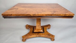 Burl elm pedestal table, 18th century