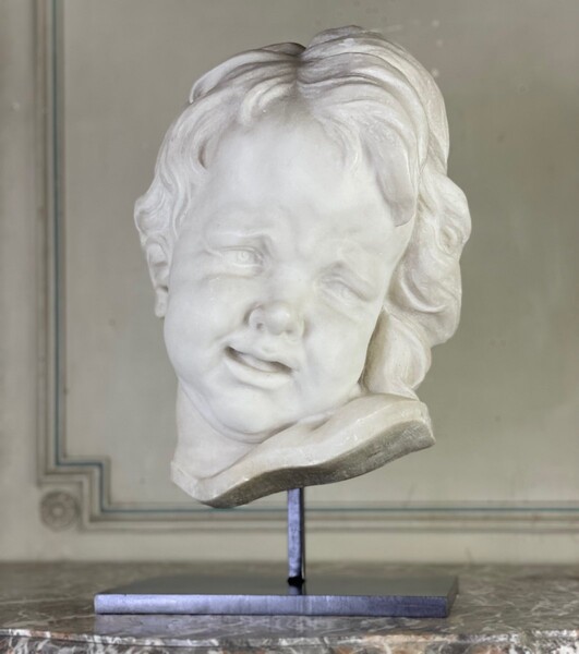 Bust Of A Child In Carrara Marble In The Spirit Of The XVIIth Century