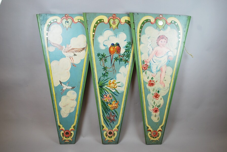 Carousel sky composed of 12 painted panels