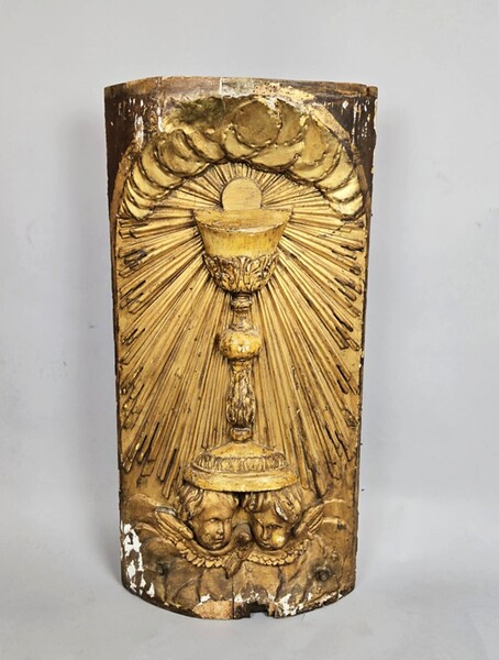 Carved giltwood tabernacle door, 18th century