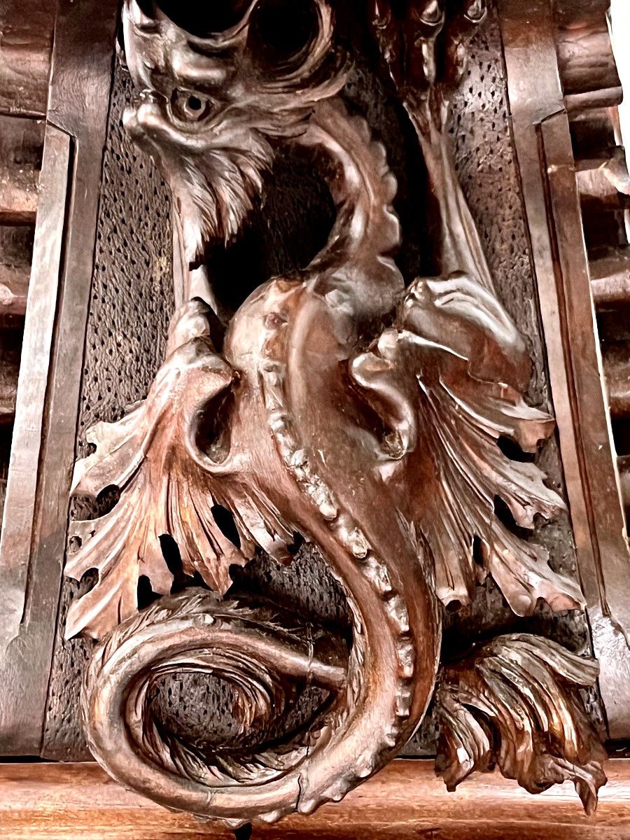 Carved wood architectural ornament - Neo-Gothic style