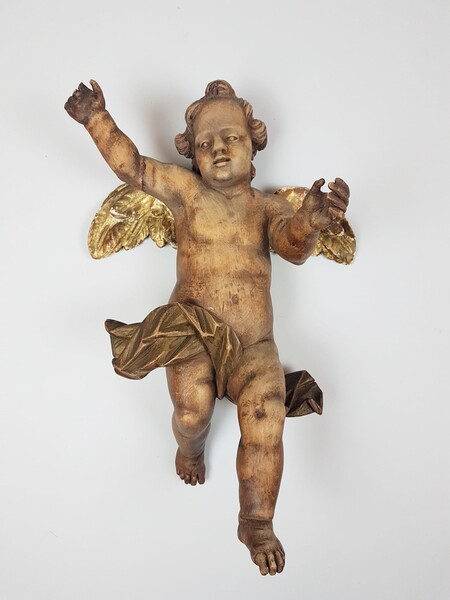 Carved wooden cherub, Italy 19th