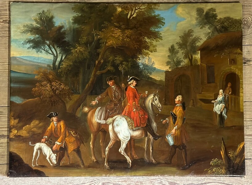 Cavaliers At Rest, Oil On Canvas, Eighteenth Century
