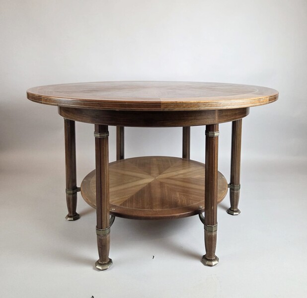 Chambon Alban, mahogany center table with bronze ornamentation