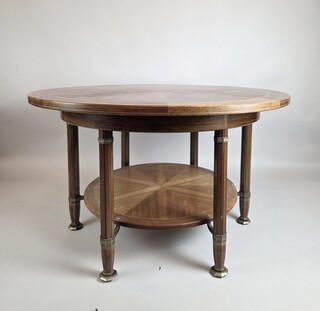 Chambon Alban, mahogany center table with bronze ornamentation