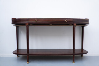 Chambon, console in mahogany, marble and gilt bronze