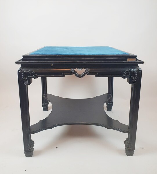 Chambon in Brussels, Japanese-style side table in blackened wood, early 20th