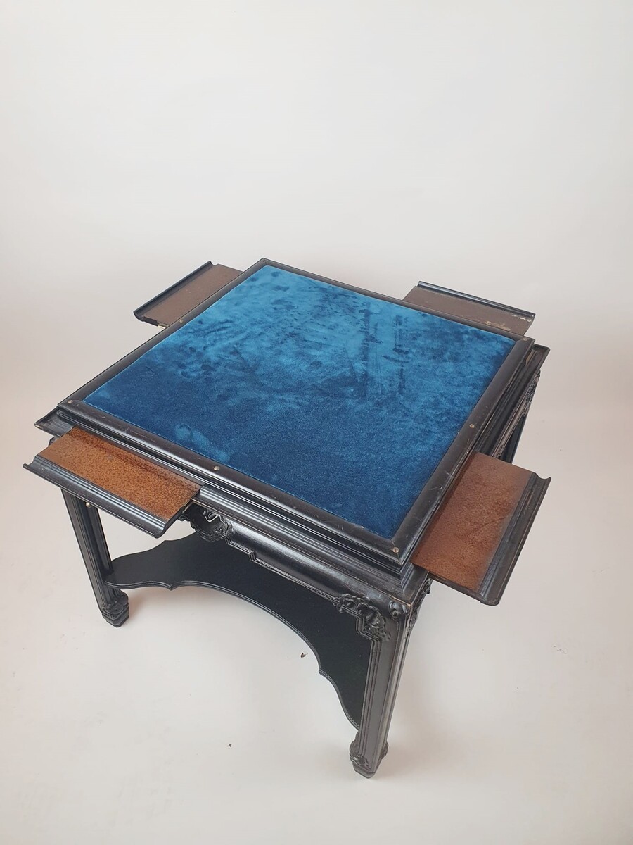 Chambon in Brussels, Japanese-style side table in blackened wood, early 20th