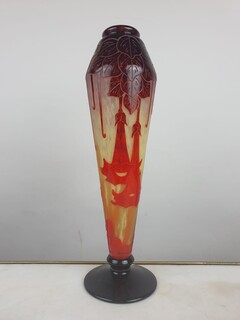 CHARDER, acid-etched multi-layer vase, circa 1930
