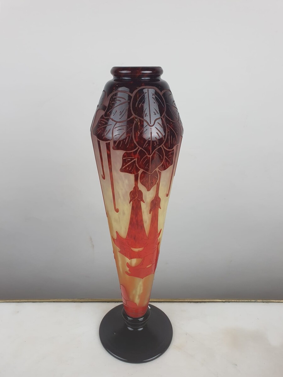 CHARDER, acid-etched multi-layer vase, circa 1930