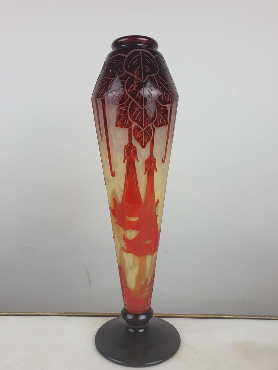 CHARDER, acid-etched multi-layer vase, circa 1930
