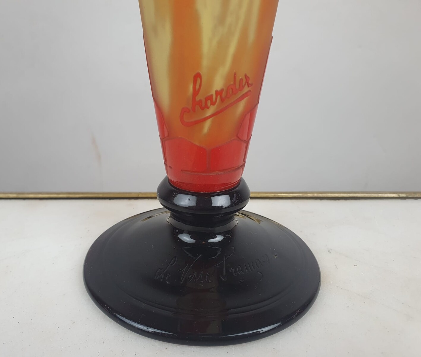 CHARDER, acid-etched multi-layer vase, circa 1930