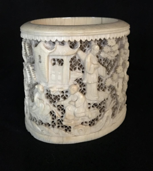 Chinese ivory brush pot