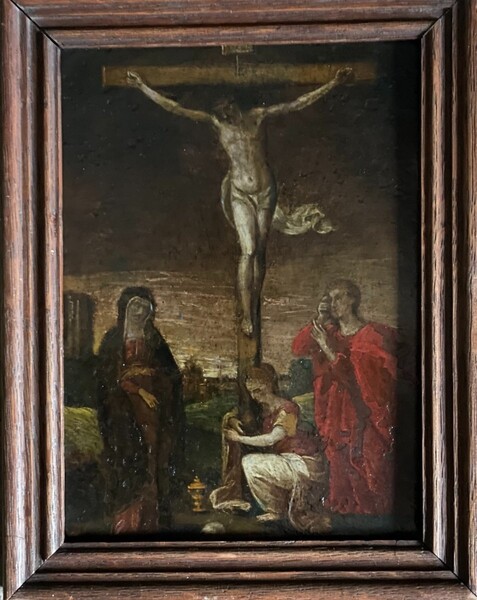Christ On The Cross, Oil On Copper XVIIth Century