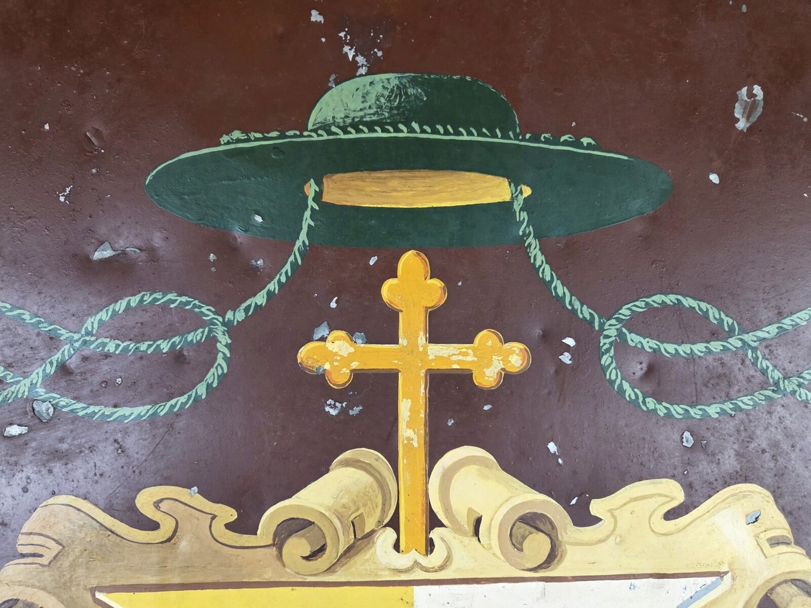 Coat of Arms panel in painted sheet metal, early 20th century 