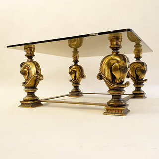 Coffee table with horses from Maison Charles. 