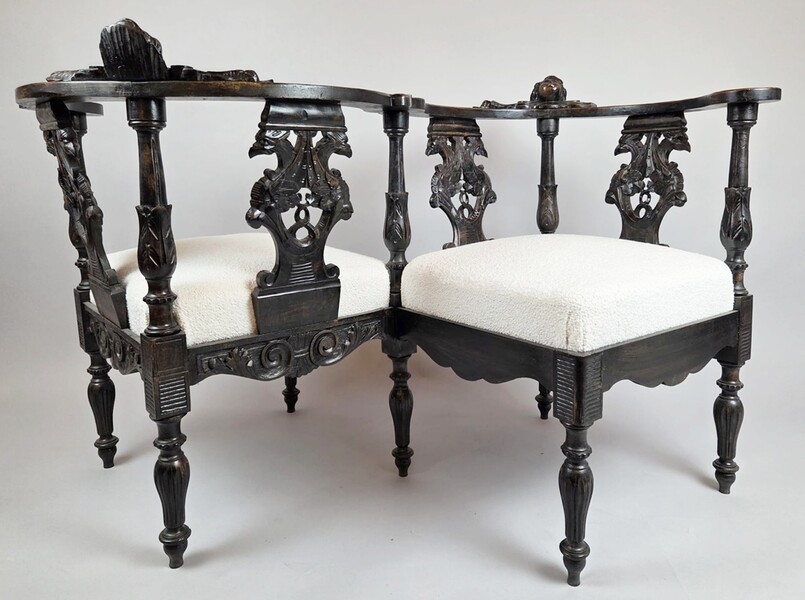 Confident in patinated and carved wood, late 19th early 20th