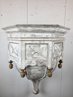 Console table in gilded and patinated wood, late 19th, early 20th century