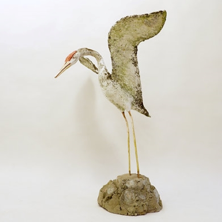 Decorative Outdoor Heron Sculpture 