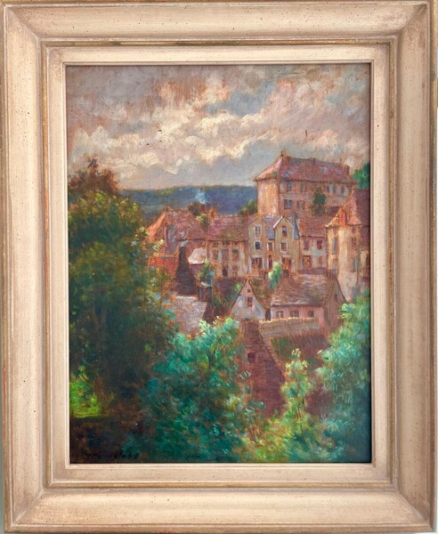 Delphin Enjolras (1867–1945), oil on panel, signed, ca. 1895, dimensions: 35.5 x 26.5 cm, framed