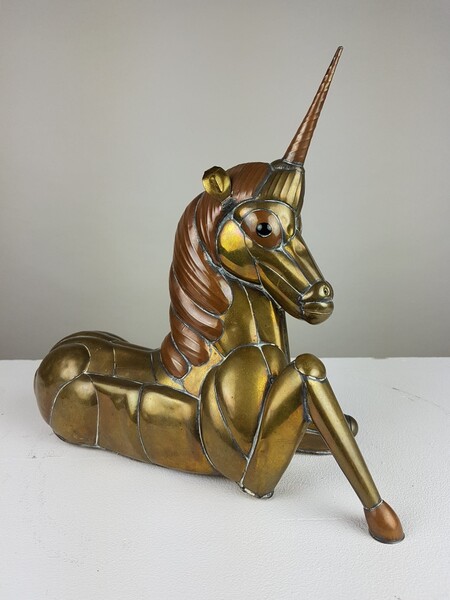 Embossed copper unicorn