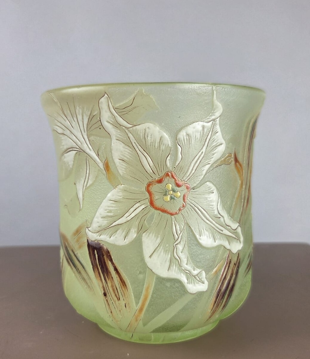 Emile Gallé, glass paste vase, circa 1900