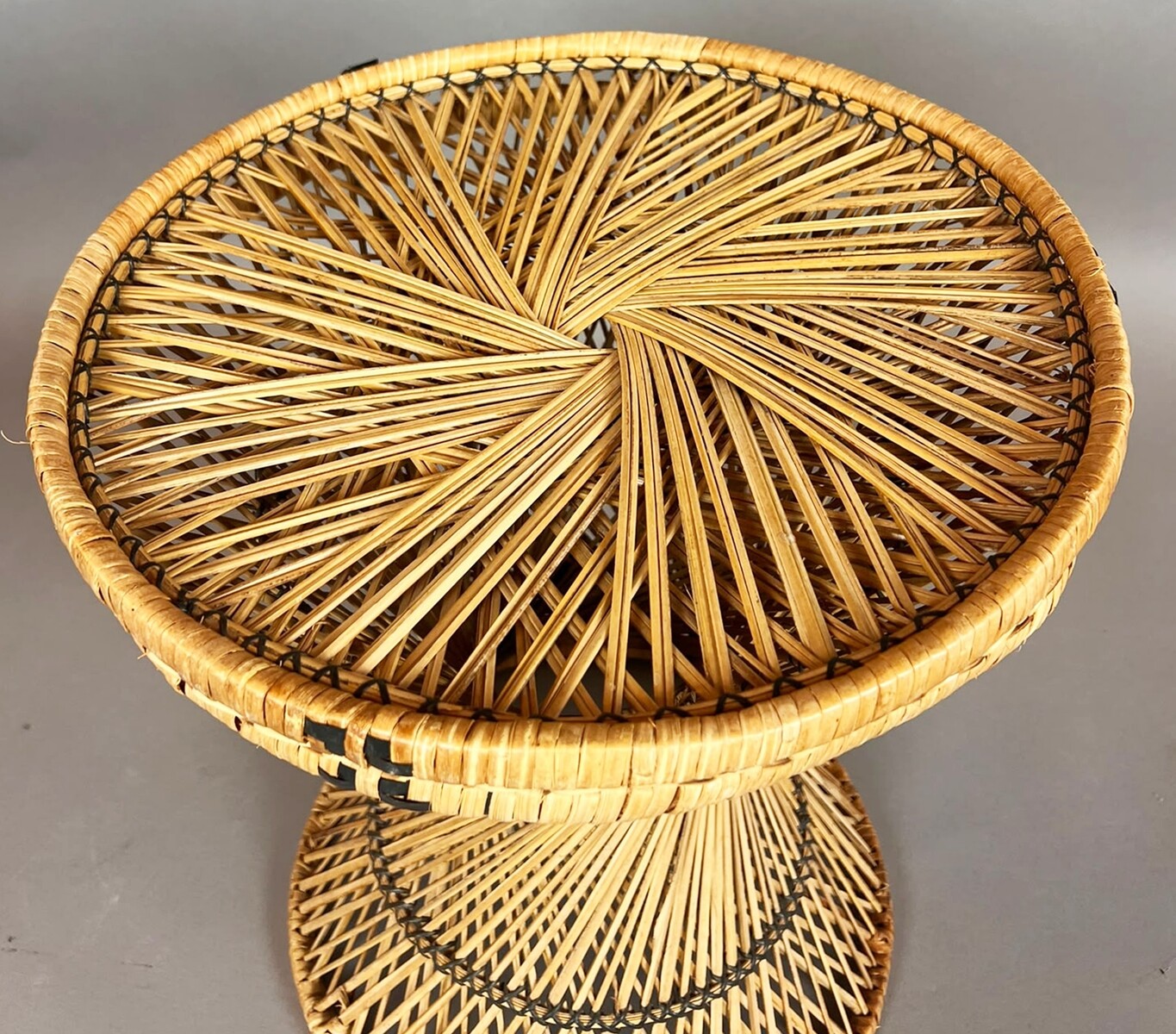  Emmanuelle Peacock Armchair with Ottoman, circa 1970